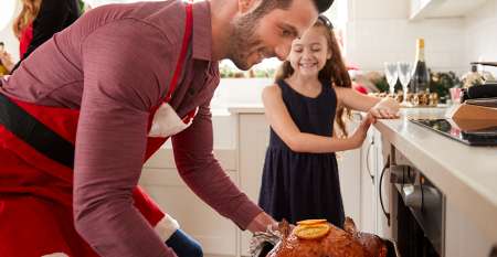 Cooking with family at Christmas