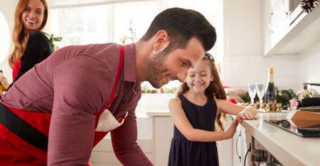 Cooking with family at Christmas