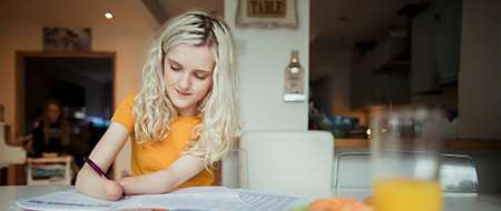 Young woman studying 